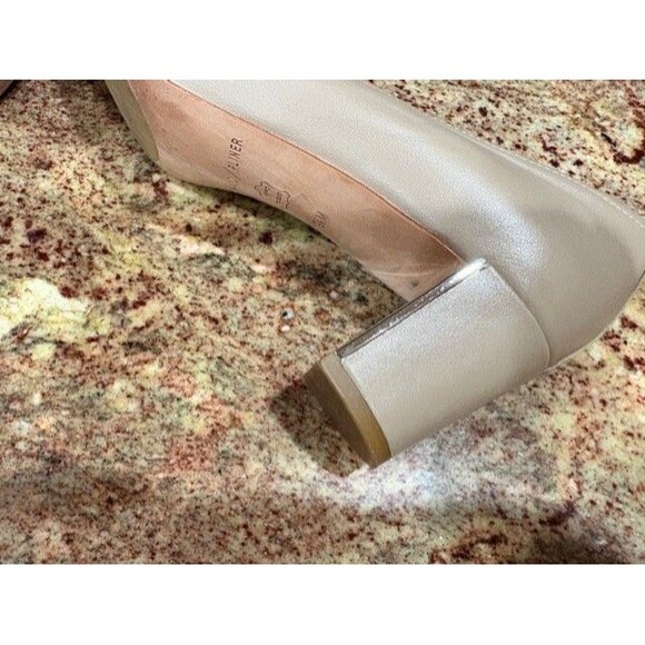 DONALD J. PLINER Corin Beige Leather  block heels SZ 9 1/2M - Picture 7 of 14